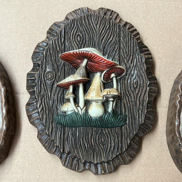 Vtg 1974 McNees Mushroom wall plaques - Picture 3 of 8